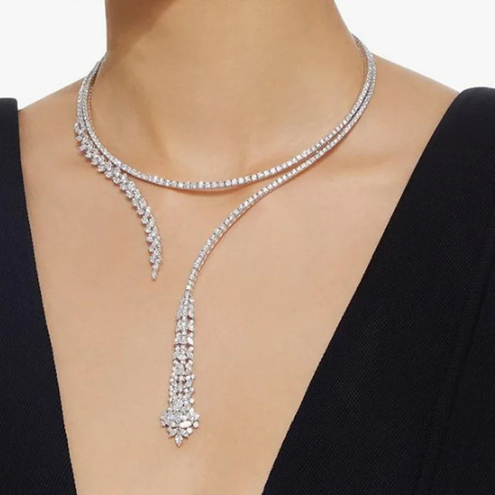 Ladies Zircon Pendant Collarbone necklace