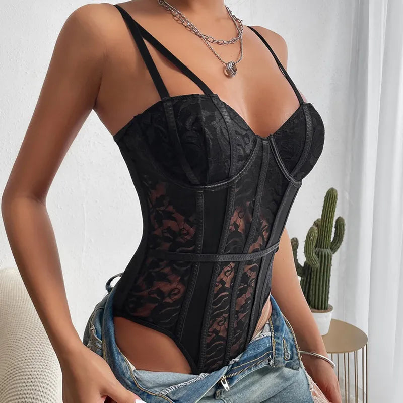 Celine - Bestickter Korsett-Bodysuit