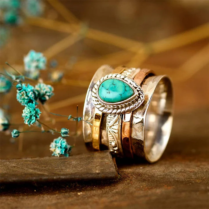 S925 Tranquil OasisThe Serenity Turquoise Large Circle Ring